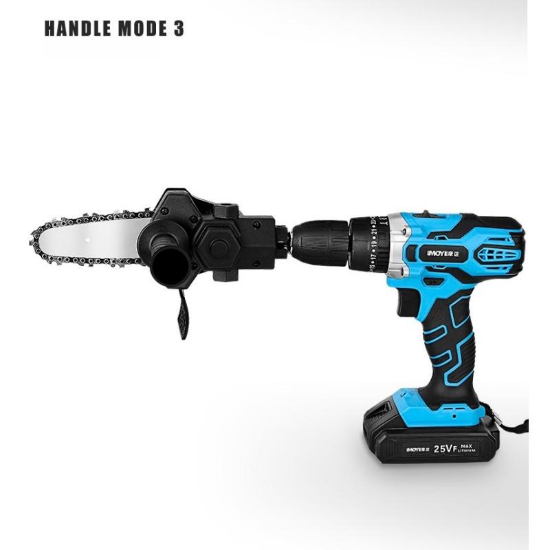 Electric Drill To Chain Saw Converter Head Electric Pruning Saw Felling Mini Chain Saw Head