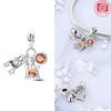 Authentic Charm Bead Charms copper Pink Colorful Doughnut Cake Ice Cream Coffee Cup Bead Charms Compatible With Bracelets Women Jewellery Diy Delicate