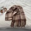 New autumn and winter Korean plaid scarf girls extended warm shawl scarf students small fresh versatile scarf