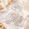 Silver Carriage Jewelry Box with Ring Holder and Accessory Storage Box, Vintage Rhinestone Style Decorative Storage Box Suitable for Rings, Earrings,