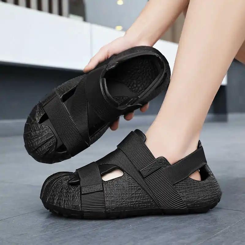Fashion Anti-slip Drawstring Men's Beach Slipper Men's Barefoot Shoes Luxury Man Sandals Sneakers Sport College Sapateneis Link Vip