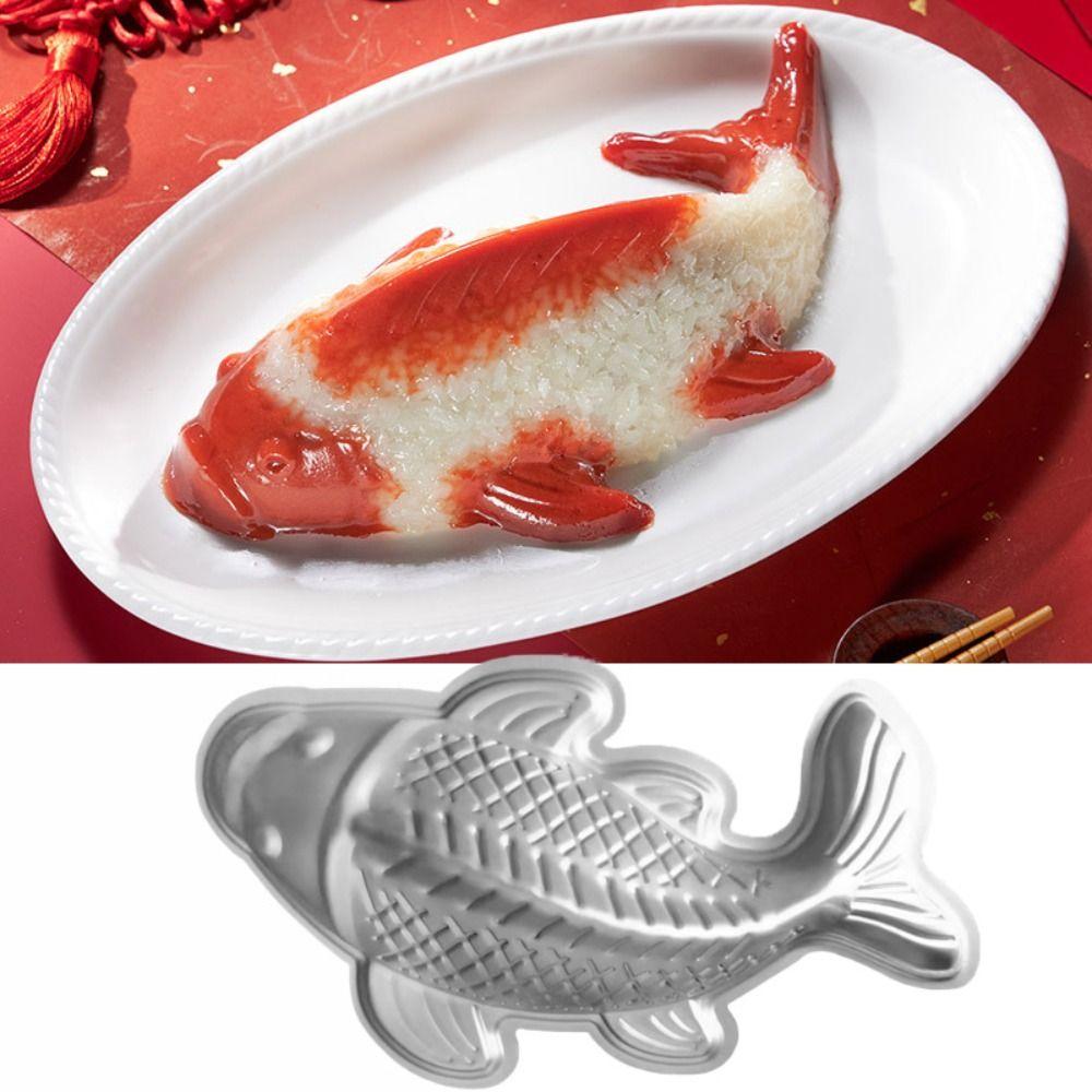 Nepřilnavá hliníková forma na rýžové koláčky ve tvaru ryby Tepelně odolná forma na pečení Formička na pudink Pudink