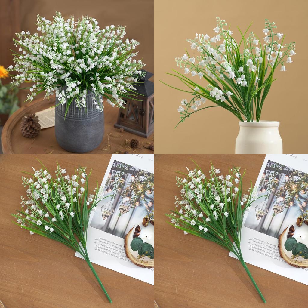 Convallaria Majalis Of The Valley Artificial Flowers Bouquet For Home Office Greenery