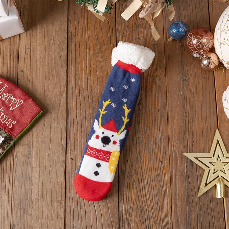 Women's Winter Christmas Stockings: Cozy Mid-Calf Snow Socks with Velvet, Perfect for Home Sleeping