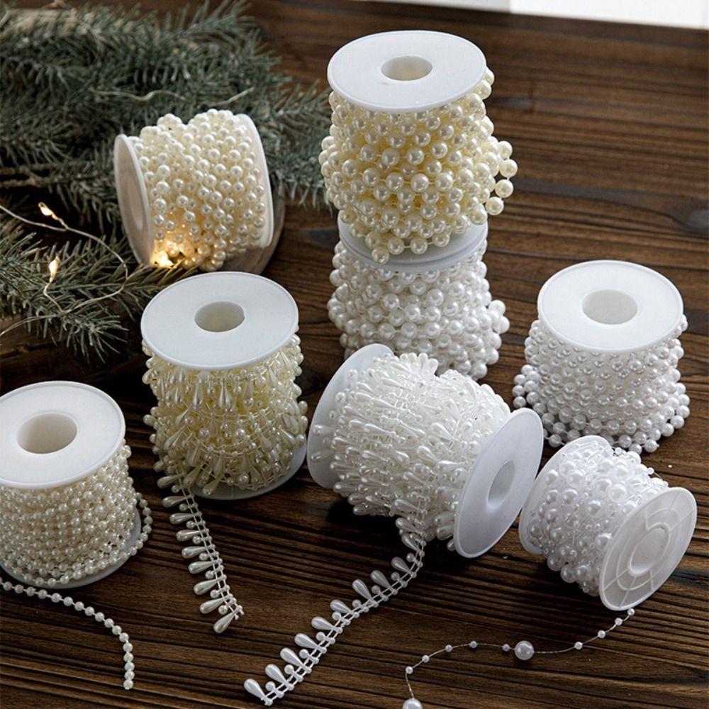 Pearl String Bead Xmas Tree Ornaments DIY Christmas Decor Xmas Hanging Pendant Christmas