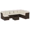 Vidaxl 9-Cz. Conjunto de Muebles de Jardín con Cojines, Marrón, Ratán Sintético