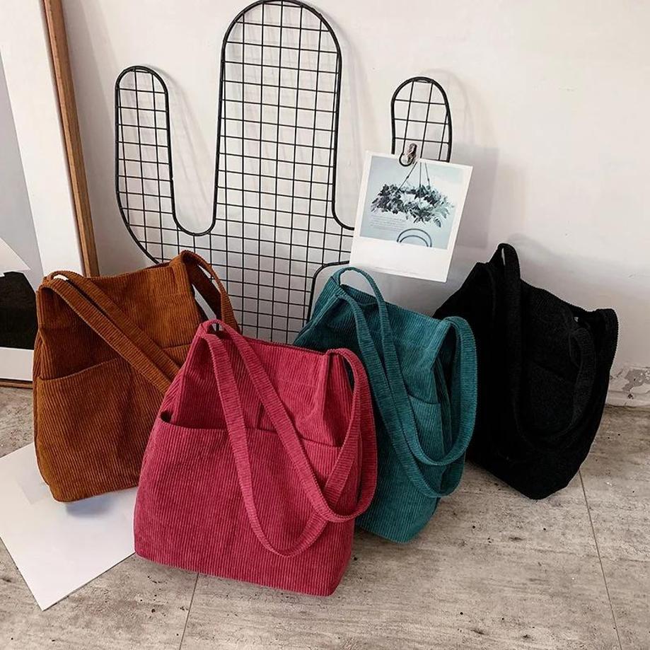 1 Pcs Large Capacity Women's Bag Twill Canvas Commuter One Shoulder Handheld Casual Small Design Simple Lazy Shopping Bags