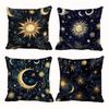 4-piece Dreamy Galaxy Sun and Moon Themed Pillowcase Set, Insert Not Included, Suitable for Living Room, Bedroom,car and Office.