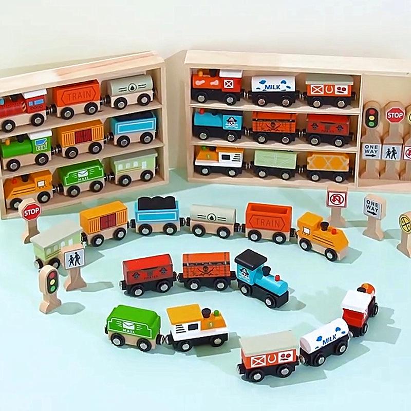 Educational Traffic Sign Train Set for Kids: Kindergarten Learning Toy