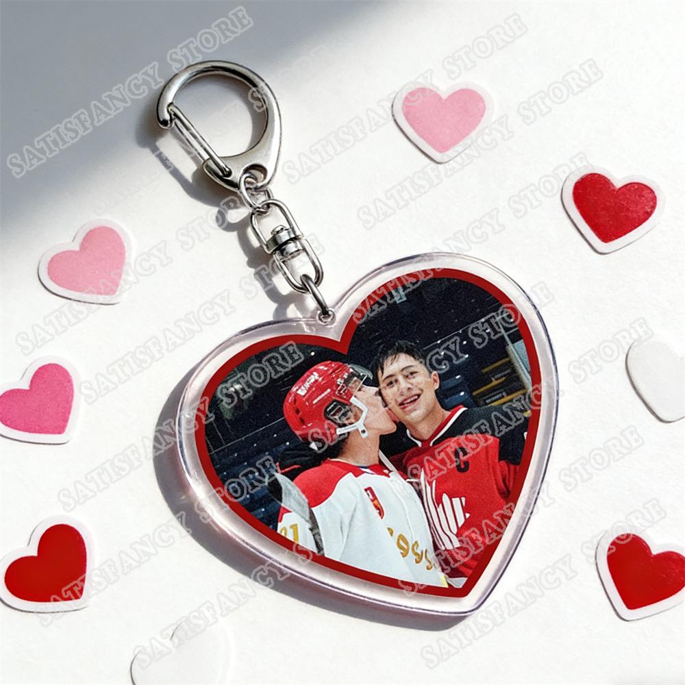 Heated Rivalry BL TV Show Heart Keychain for Accessories Shane Hollander Ilya Rozanov Love Keyring Jewelry Fans Friends Gifts