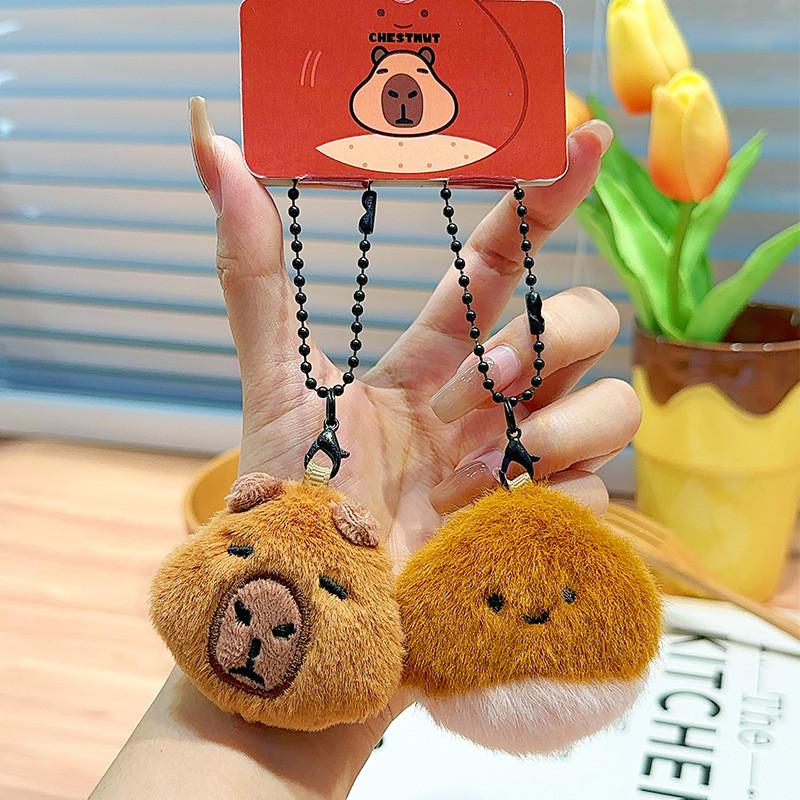 Capybara Chestnut Soft Plush Keychain Cute Cartoon Character For Stylish Keys