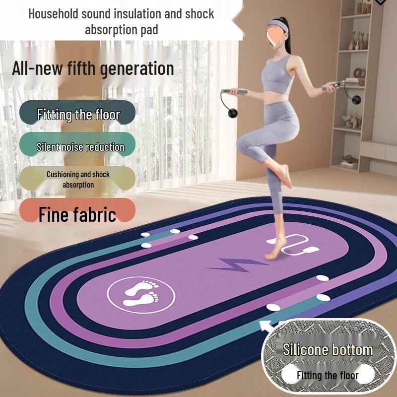 Shock Absorption Yoga & Jump Rope Mat - Thick, Wide, Non-Slip, Soundproof for Home Fitness