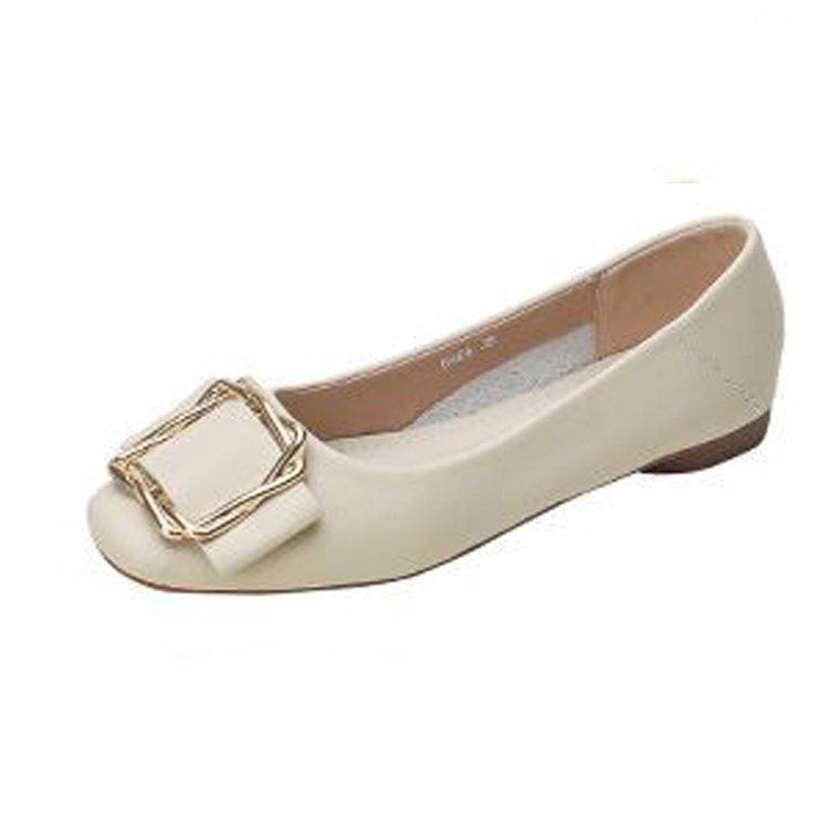 2025 Spring Women's Flat Fairy Style Square Toe Low Heels - Lazy Bean Shoes