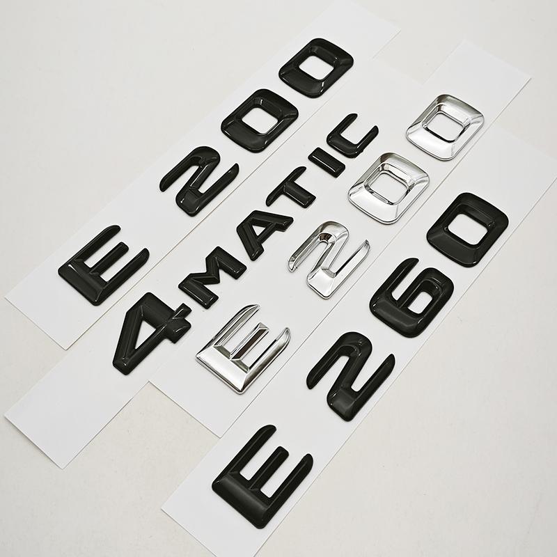 3D ABS Car Letters Rear Trunk Badge Logo E200 E260 Sticker Emblem For Mercedes Benz E Class E200 E260 W213 Auto Tail Accessories AU0