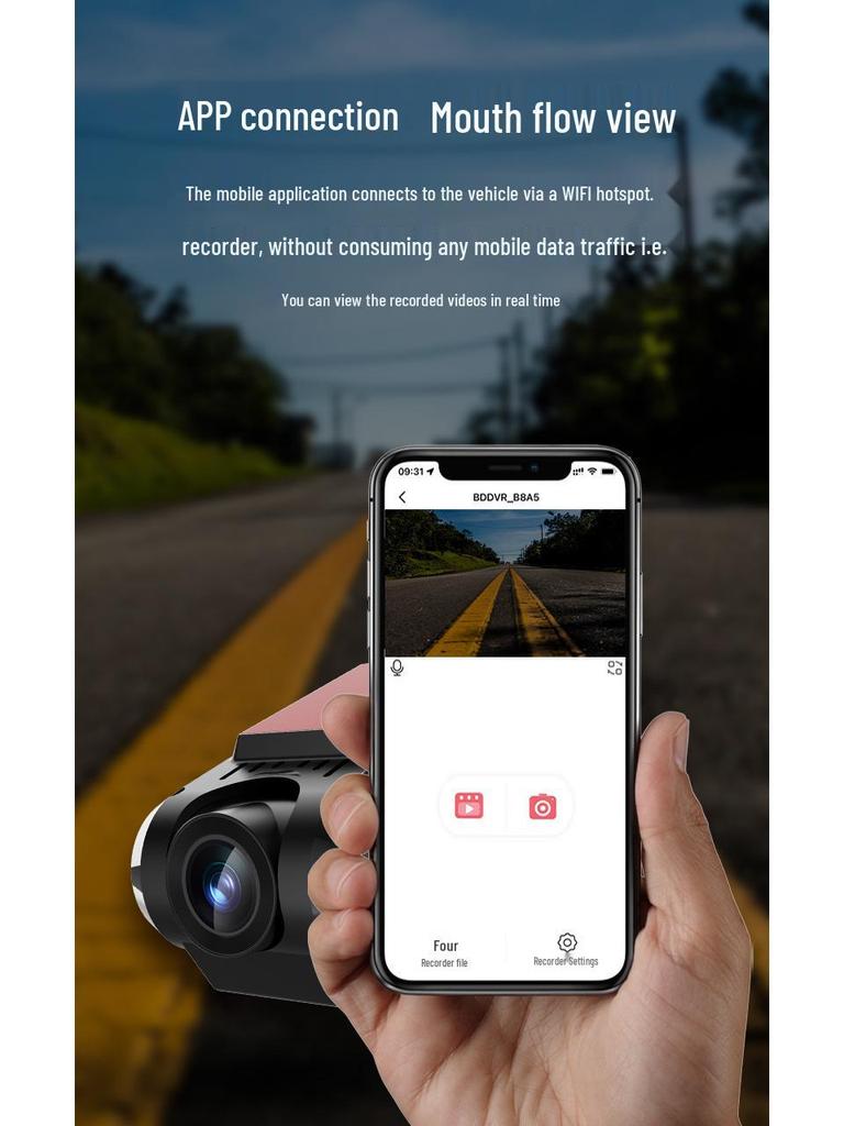 WIFI Dash Cam 1080P WDR Wide Dynamic Hidden Car Camera Recorder
