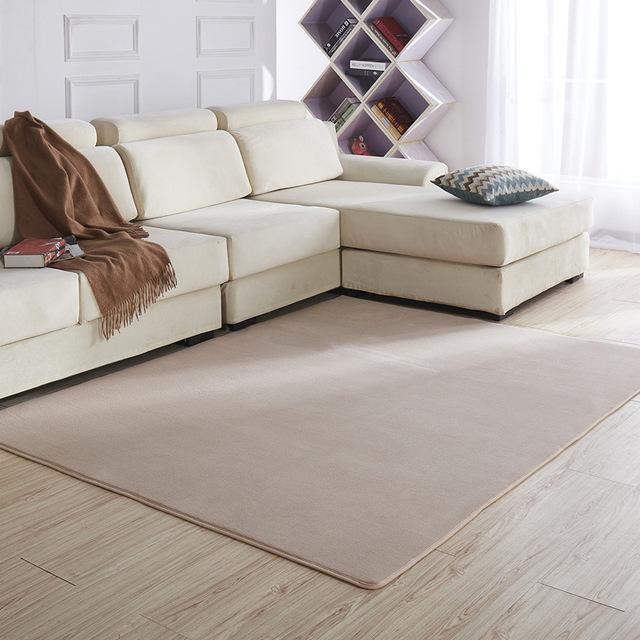 Soft Coral Carpet Solid Color Thickened Floor Mat Washable Children 'S Crawling Blanket Tatami Mat