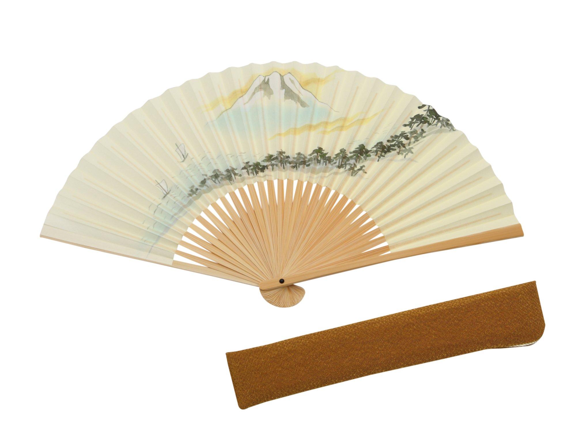 

Kyoto Folding Mount Fuji Handmade by Kyoto with Fan Case and Gift [Hasegawa] Fan, Design, Craftsmen, Box. белый