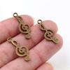 26x10mm 20pcs Antique Silver Plated Bronze Plated Music Handmade Charms Pendant:DIY for Bracelet Necklace