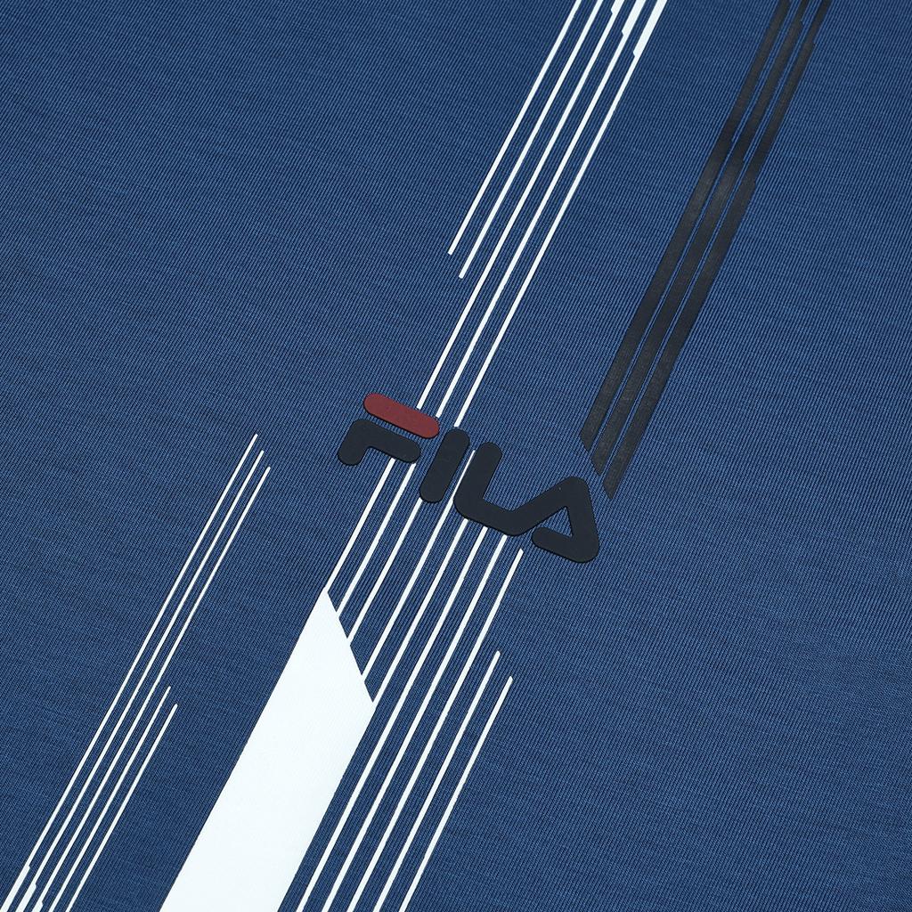 FILA Printed Basic Simple Tennis Sports Knit Short Sleeve T-Shirt Men Tops Night-Shadow-Blue A11M333115F-DB