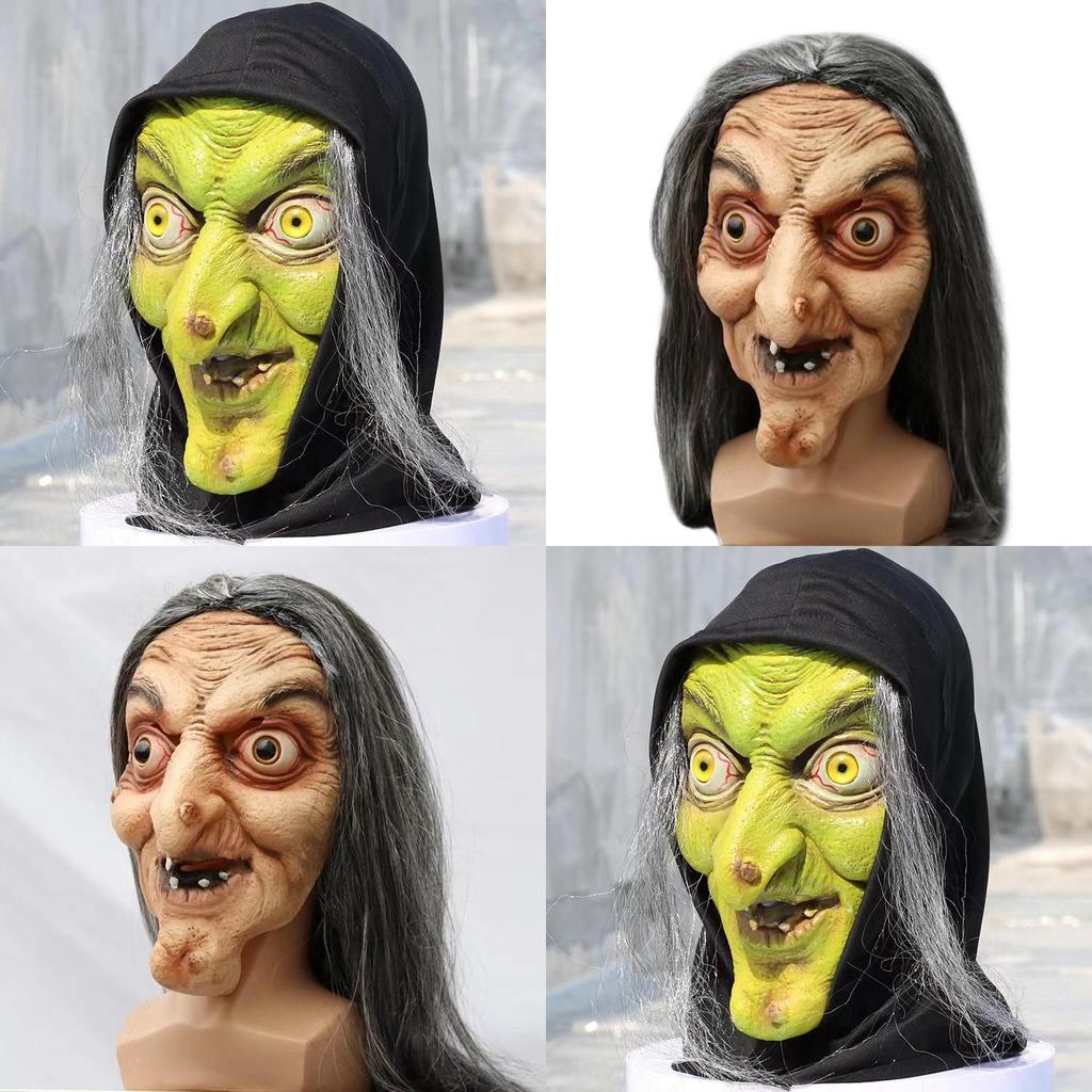 Halloween Witch Mask Latex Horror Face Costume For Party Decor