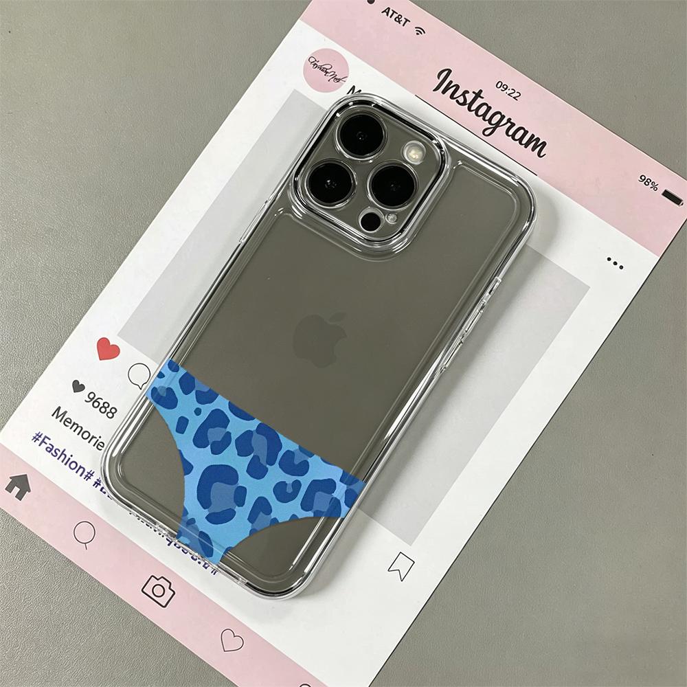 Blue Leopard Bikini Transparent Phone Case For Iphone 17E 16 16E 15 14 13 12 11 Pro Max 14 Plus 17 Air Cute Soft Case Cover