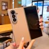 Fashion Electroplated Frame Lychee Leather Case for Samsung Galaxy Z Fold 8 Ultra 7 6 5 Lens Bumper Protective Shockproof Cover