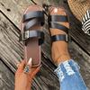 New Women's Solid Color Slippers Slides Lightweight Flat Slip on Walking Slides Comfort Beach Slides Outdoors Sandals