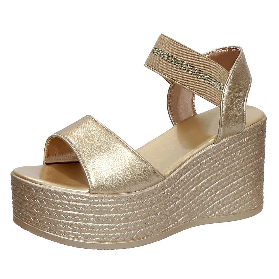 Fashion Women Comfortable Wedges Sandals Big Size Shoes for Women New Summer Waterproof Platform Sandals Lightweight Anti-slip Shoes