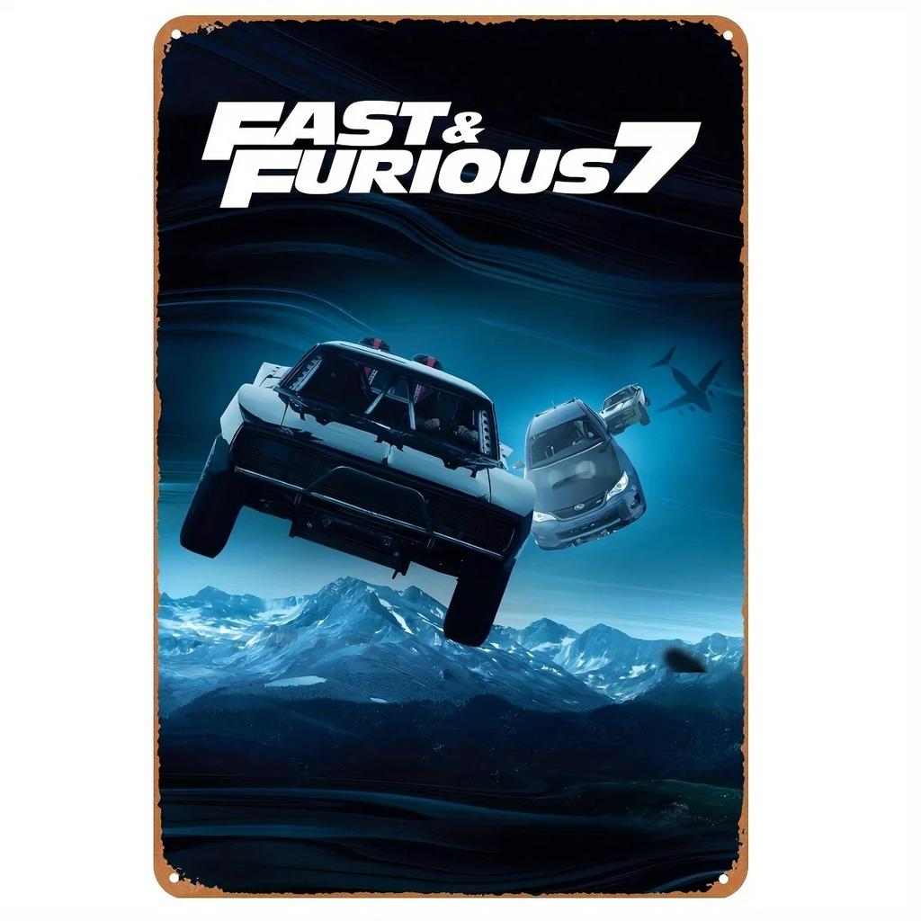 Nástěnné cedule Rychle a zběsile Vintage Regálový vůz Kovový plechový znak Plakátová deska Dekorace Bar Garáž Domácí dekorace Klasický plechový S