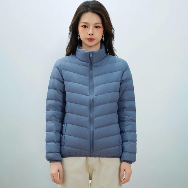 Women's new national standard 90 down simple down solid color women's stand-up collar women's clothing light down jacket women