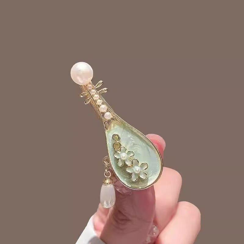 Rose Pipa Hairpin Chinese Style Niche Side Clip Bangs Clip Creative Broken Hair Clip Hairpin Headgear