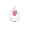 Pietra Preziosa Tormalina Rosa Argento Sterling 925 Gioiello Regalo di Matrimonio Ciondolo 1,65" PP-61-9