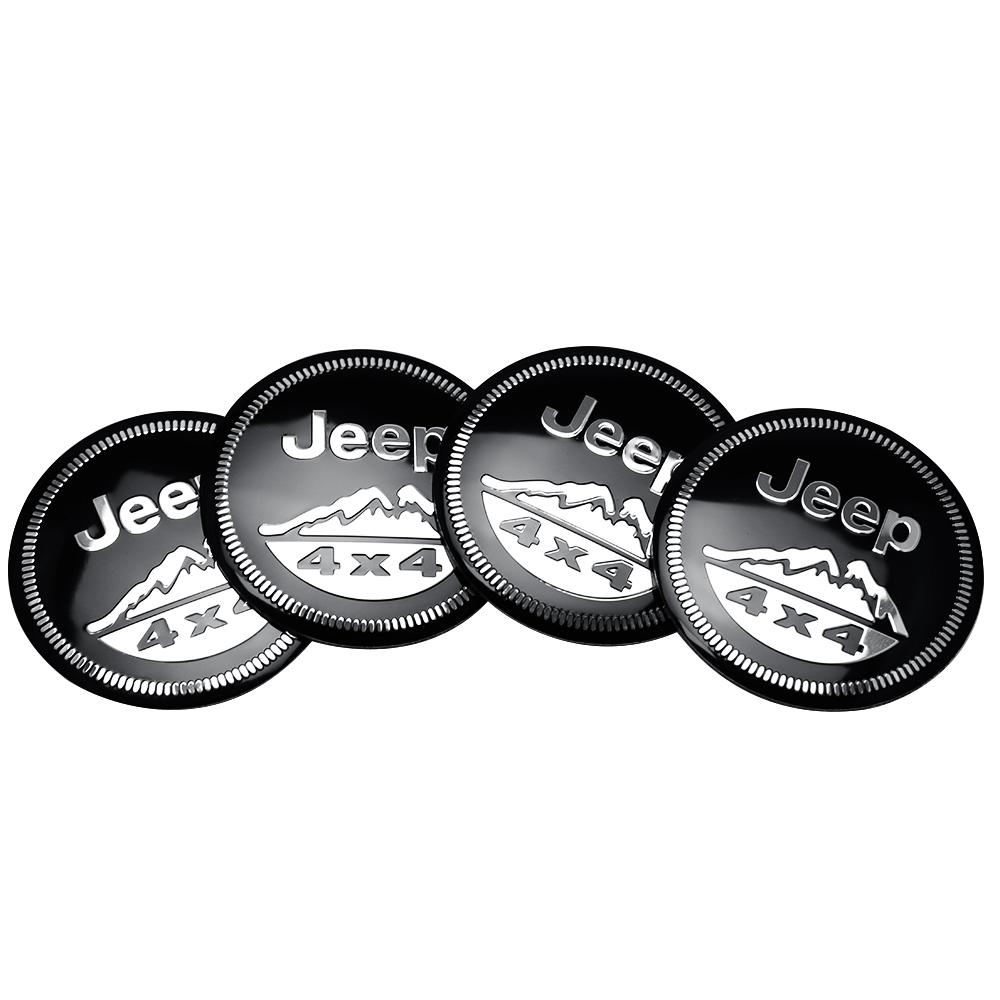 4pcs 56mm Car Wheel Center Hub Caps Cover Rim Exterior Decals Stickers Badge For Jeep jk Compass Renegade Grand Patriot Liberty