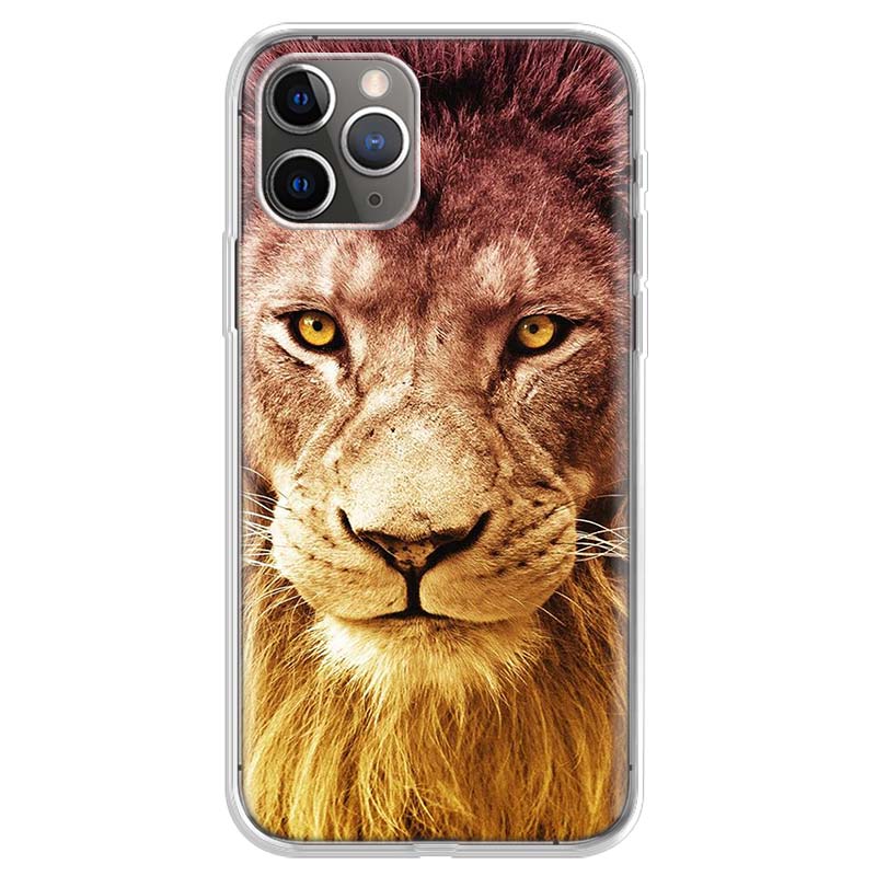 Animal Lions and Cheetahs Phone Case For iPhone 17 Air 11 13 Mini 14 15 Plus 16 12 Pro Max 16E SE 7 8 Pattern Soft TPU Back Cove