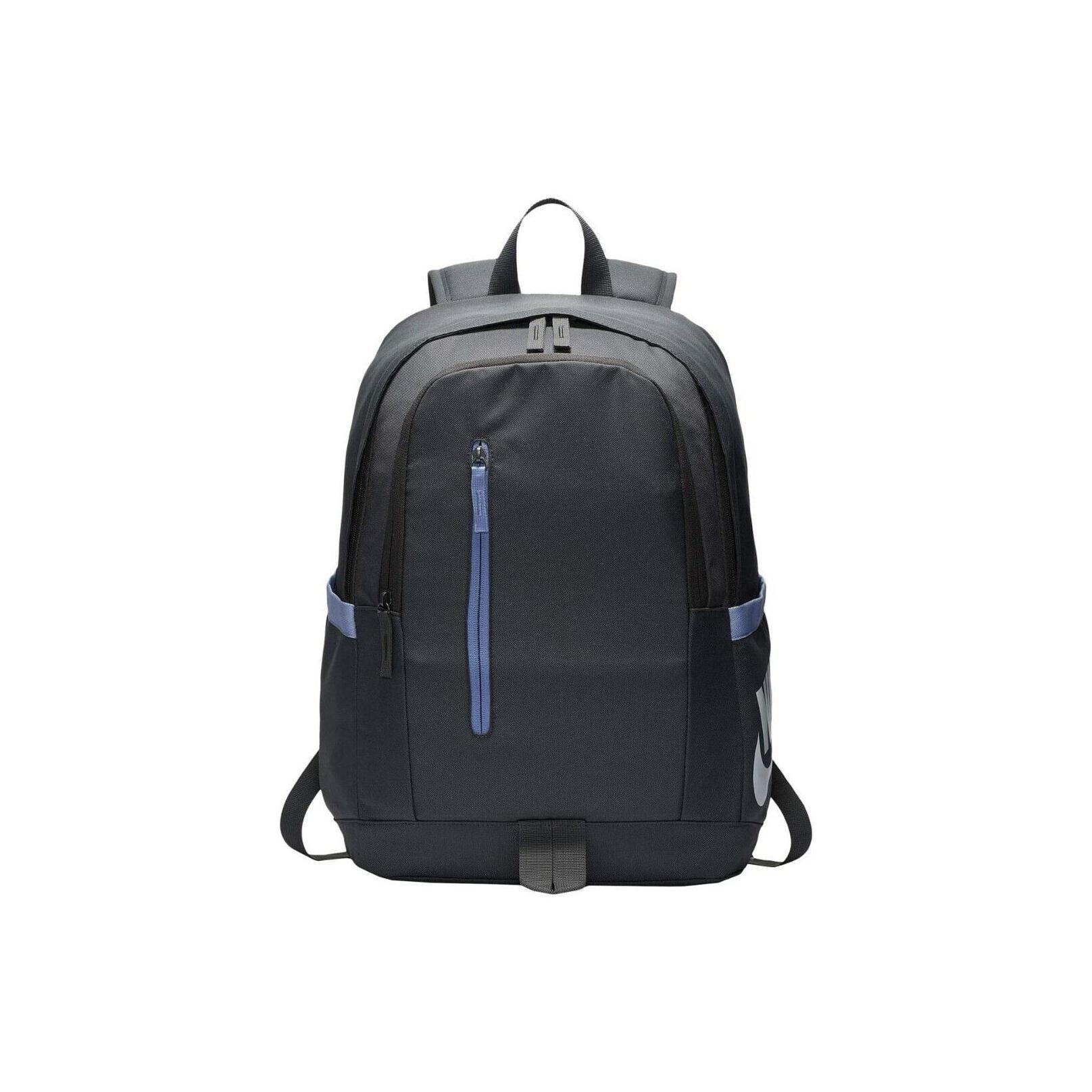 Nike Multi-Zipper Sports Casual Polyester Backpack Unisex Backpack Gray BA6103-068 Gray