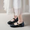 Retro Mary Jane Shoes Square Head Shallow Mouth Spring New Small Leather Shoes French Soft Sole British Style