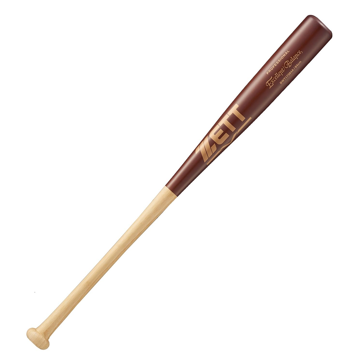 Zett Light/Dark Hard Baseball Wooden Excellent Natural X 84Cm Bat, Balance, (Bwt17384a)