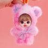 Soft Plush Doll Keychain with Silicone Face Cute Character Design Adjustable Strap for Bag Phone Accessories Pendant Decoration