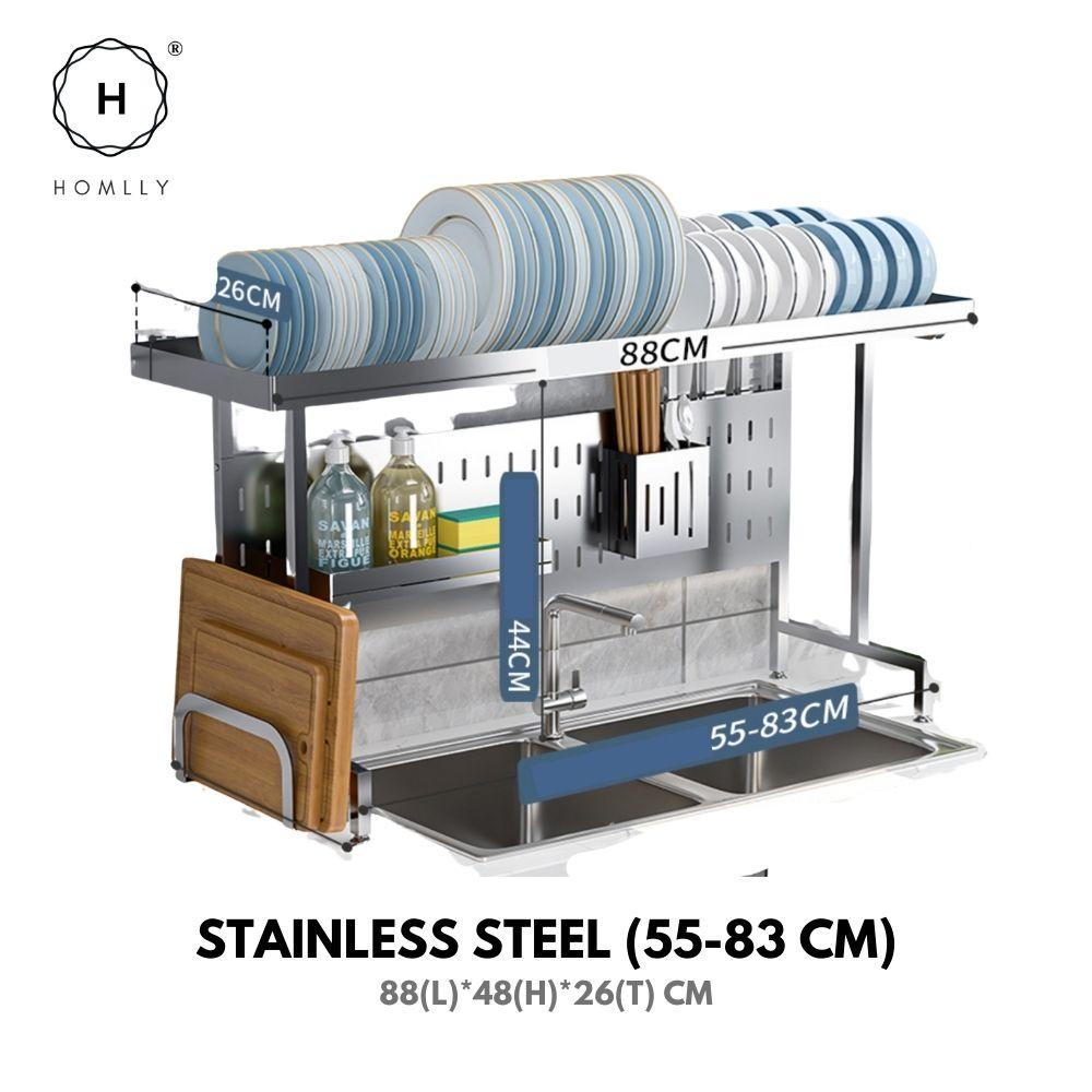 Homlly Trii Over the sink adjustable Width and Height Cultery Utensils Dish Drying Drainer Kitchen Organizer Rack