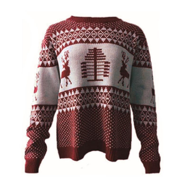 Christmas Sweater Women Christmas Deer Warm Knitted Long Sleeve Sweater Jumper Top Winter Autumn Pullovers