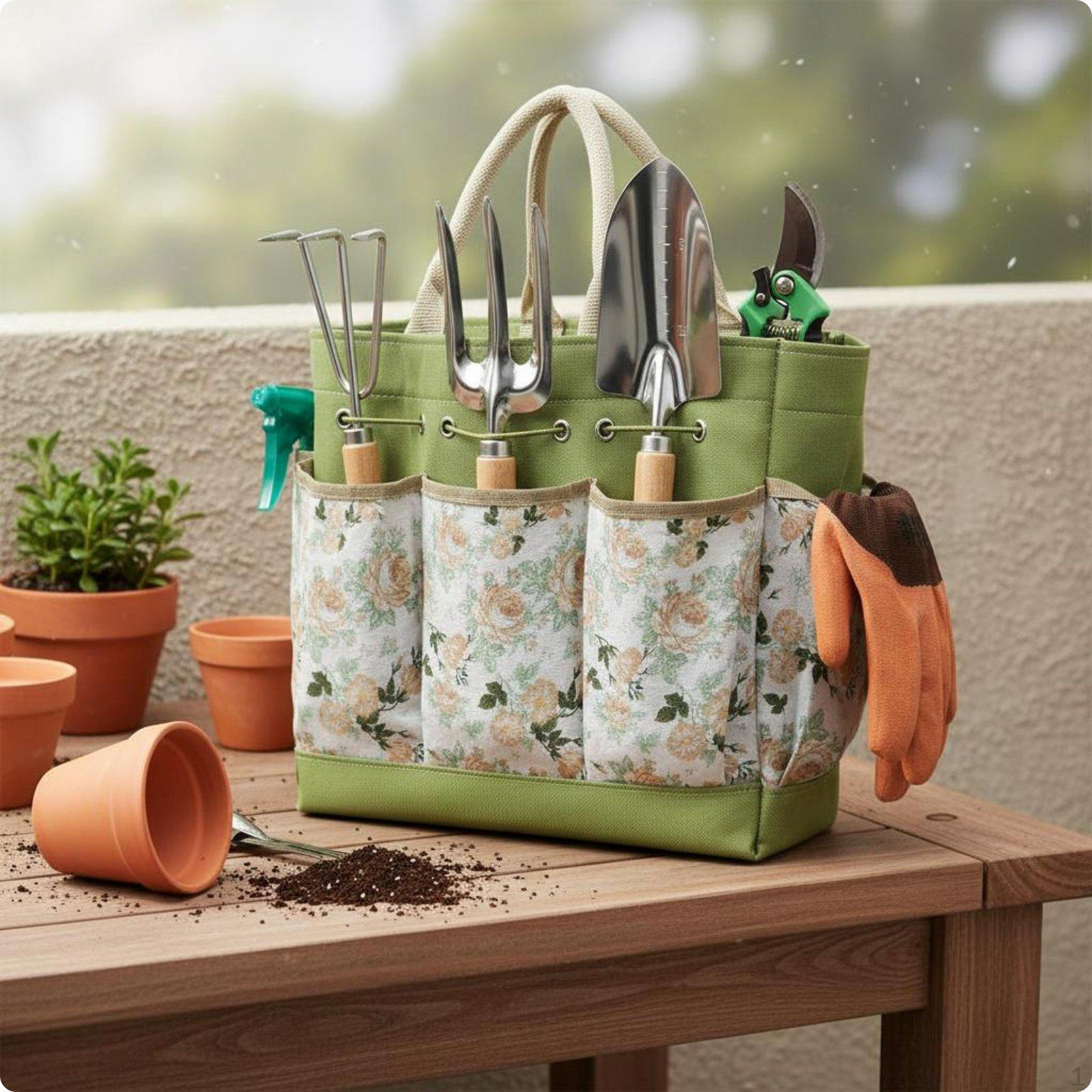 9 Pieces Garden Tool Set with Bag Stainless Steel Gardening Hand Complete Kit for Stainless Steel 9PCS