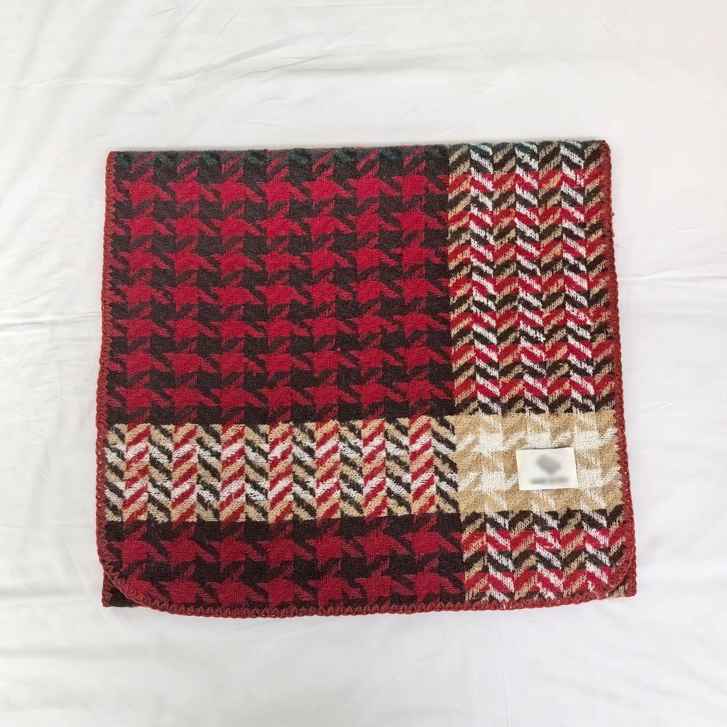 2025 Houndstooth Korean-Style Double-Sided Shawl – Warm Imitation Cashmere Scarf for Autumn/Winter