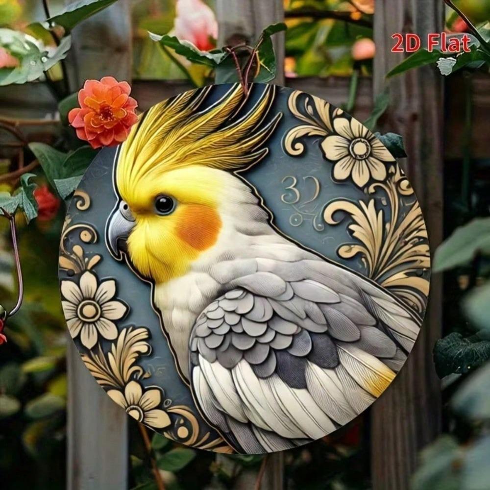 Bird Round Aluminum Sign UV Resistant Scratchproof Wall Art Home Office Decor