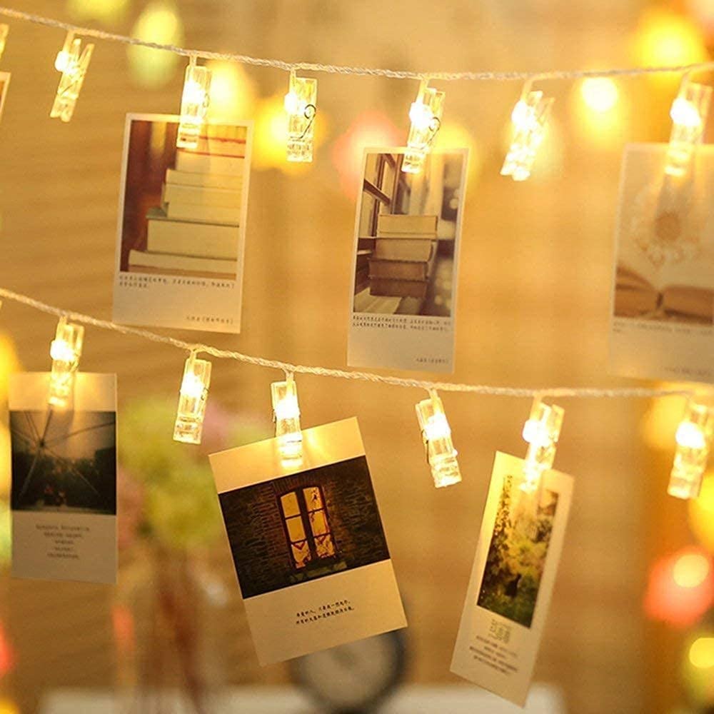 BQuel Photo Decoration Lights 3M 30 LED String Lights, 30pcs, Photo Clips, DIY Wall Decoration, Garden Lights, Jewelry Lights, Wire Lights, Indoor &