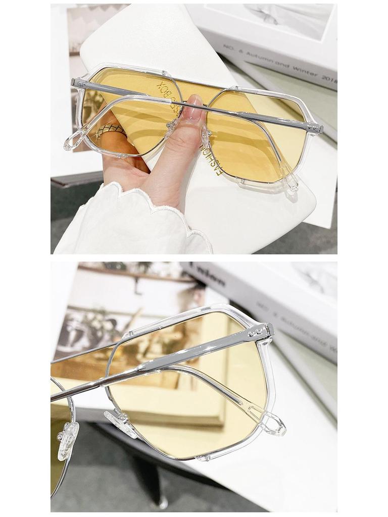Unisex Myopia-Compatible Sunglasses with Large Retro Frame - Xiaohongshu Style #2238