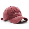 Berretto con visiera europeo e americano Vintage Lavato Usurato Ricamo di lettere Visiera curva Trendy Unisex Sport all'aperto Casuale Berretto da baseball