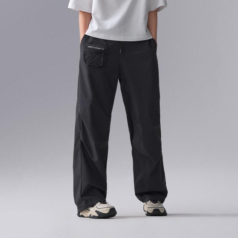 Li Ning CF Playful Attitude Letter Logo Mid Waist Casual Straight Leg Knit Sports Pants Women Pants AYKU628-1