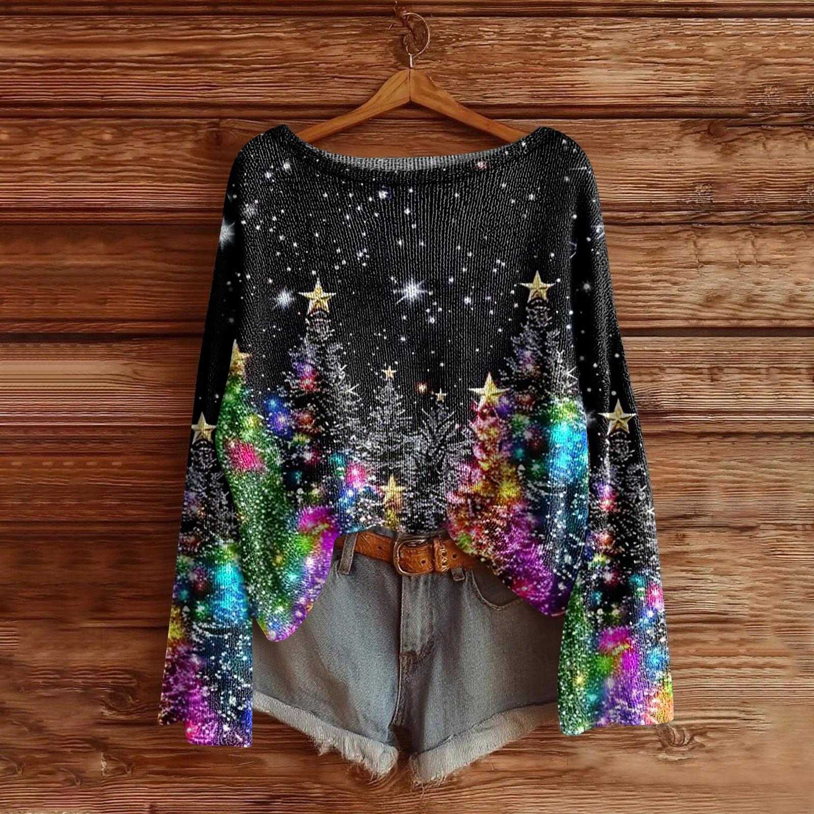 

Женская мода с длинным рукавом, рождественский принт «Снеговик-снежинка», куртка, кардиган L