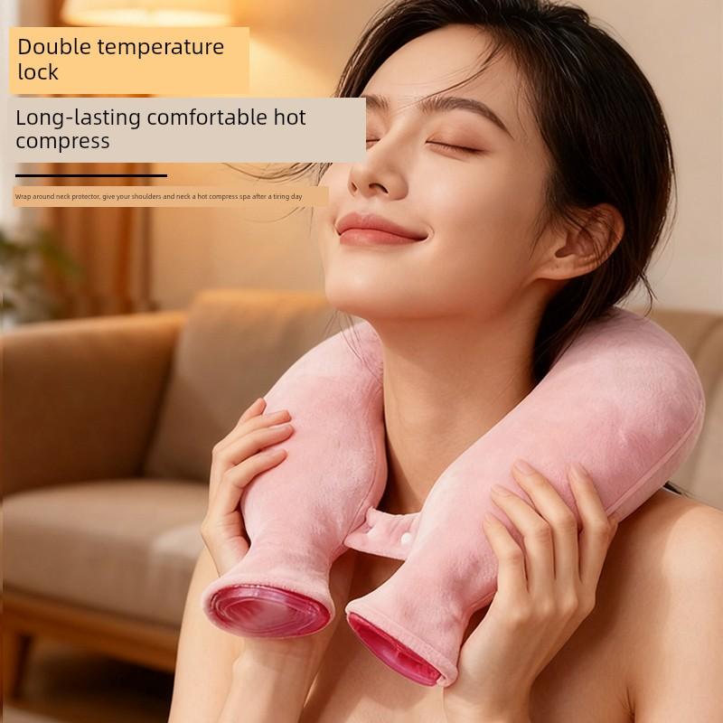 Shoulder and Neck Hot Water Bag, U-Shaped Warm Water Bag, Warm Neck Protector, Thickened Cervical Spine Hot Compress, Neck Scarf Pillow, Neck Warmer