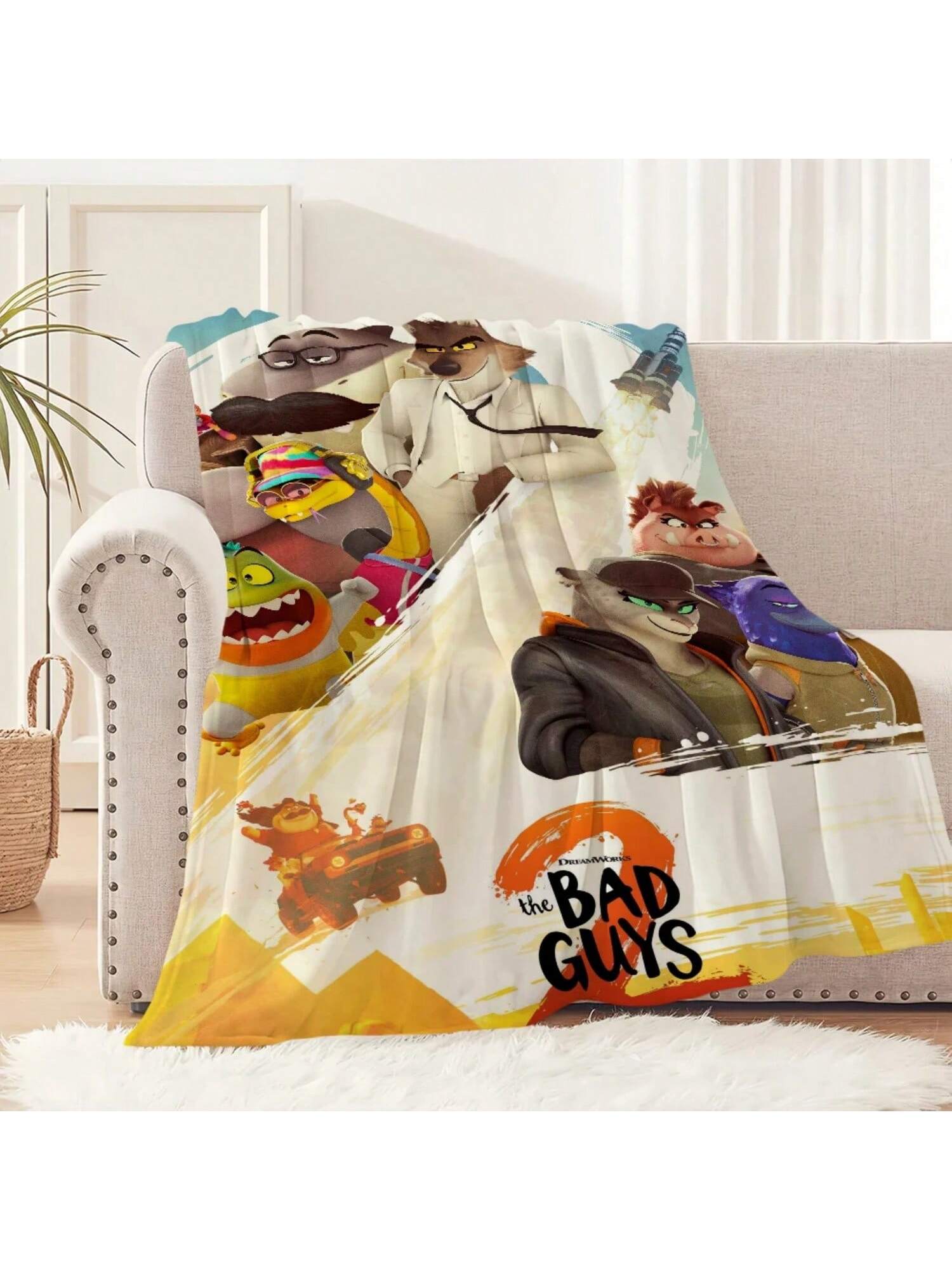 

CartoonT-The Bad G-Guys Movie Blanket Soft Comfortable Nap Plush Suitable For Iiving Room Office Bedroom Birthday Home Gift 75X95CM